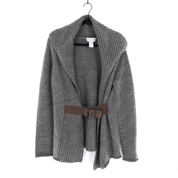 Soft Surroundings Wool Knit Cardigan Womens S Gray Fall Boho Bohemian Layering - Picture 2 of 10